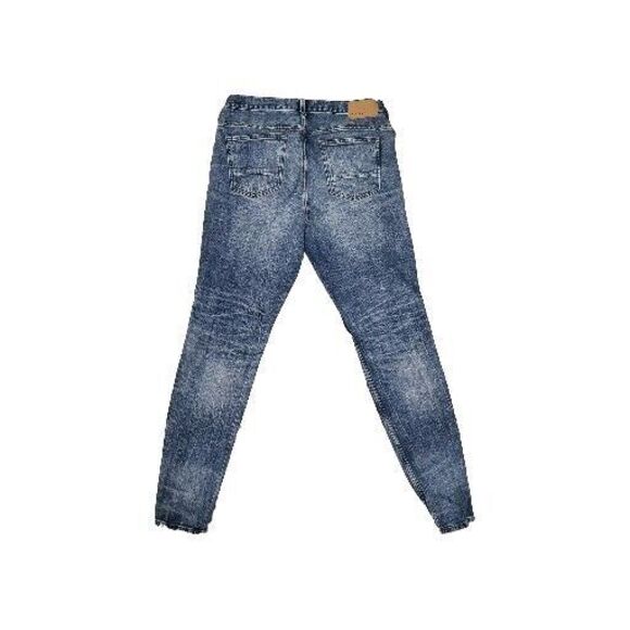 PacSun Indigo Stacked Destroyed Skinny Jeans Men Size 34 x 32 - Picture 4 of 5